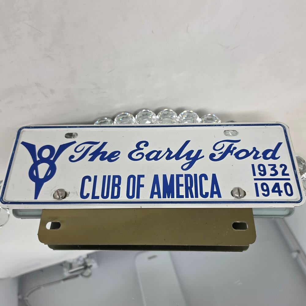 Early Ford V8 Club of America VTG Booster License Plate RARE! Only 1 on Intrnet
